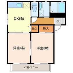 サンメゾン菊川Ｂの物件間取画像